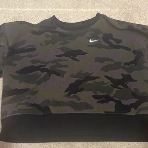 Nike Green and Black Camo Sweatshirt